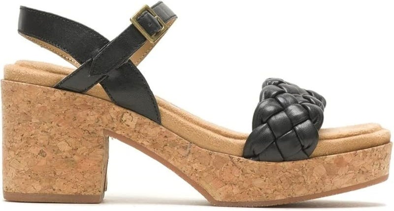 HUSH PUPPIES Black Leather Platform Sandals - Image 1