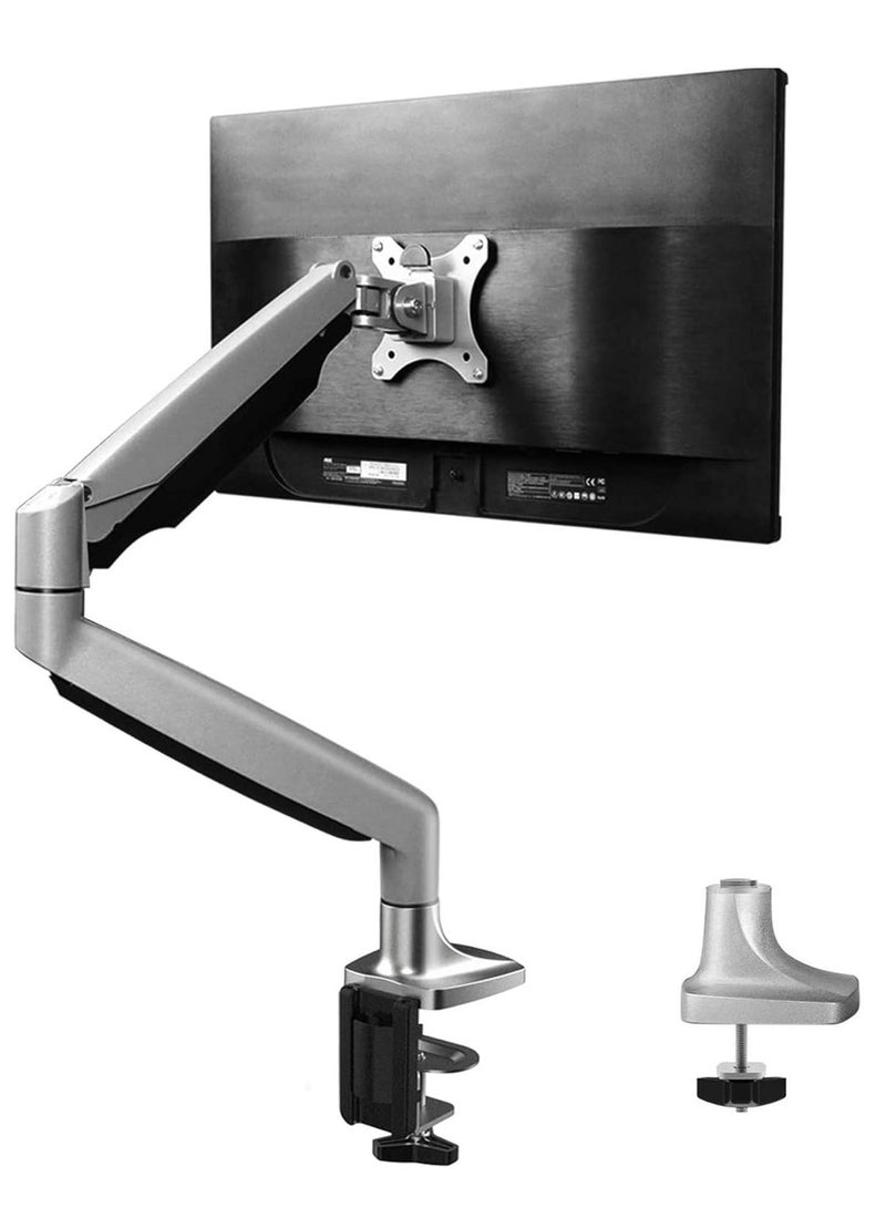 حامل شاشة أحادي الذراع من الألمنيوم الممتاز مع قاعدة تثبيت بالكلب وفتحة - Image 1