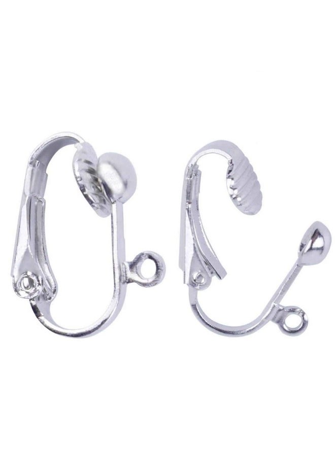 BronaGrand 20Pcs Clip-On Earring Converter With Easy Open Loop (Silver)  - Image 1