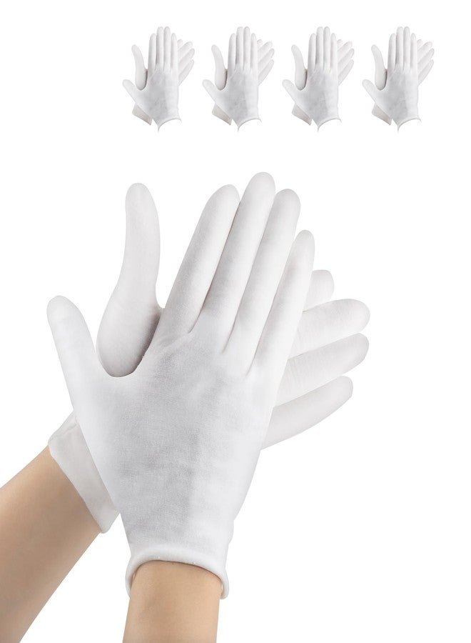 BOSMIOW 24 Pairs White Cotton Gloves,Extra Large Size Moisturizing Gloves Overnight,Washable Breathable Cotton Gloves,Jewelry Inspection Gloves,Spa Glove for Most Women - Image 1