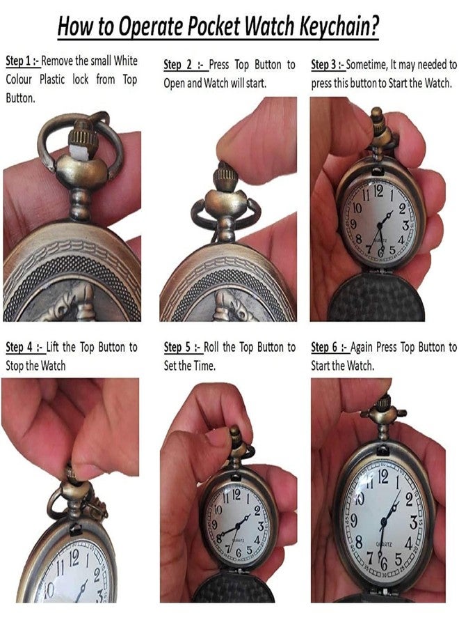 FowWelt Pocket Watch Metal Keychain Retro Vintage for Gifting With Key Ring Anti-Rust - Laddakh Bike - Image 5