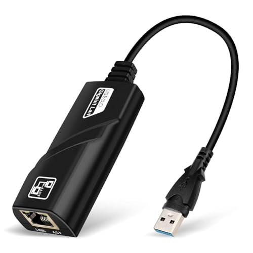 DuHeSin USB Ethernet Adapter, USB 3.0 to 10/100 Gigabit Ethernet LAN Network Adapter, RJ45 Ethernet Adapter for MacBook, PC, Desktop, Laptop with Windows 10/8/7, Linux, Mac OS AE-770UG - Image 1