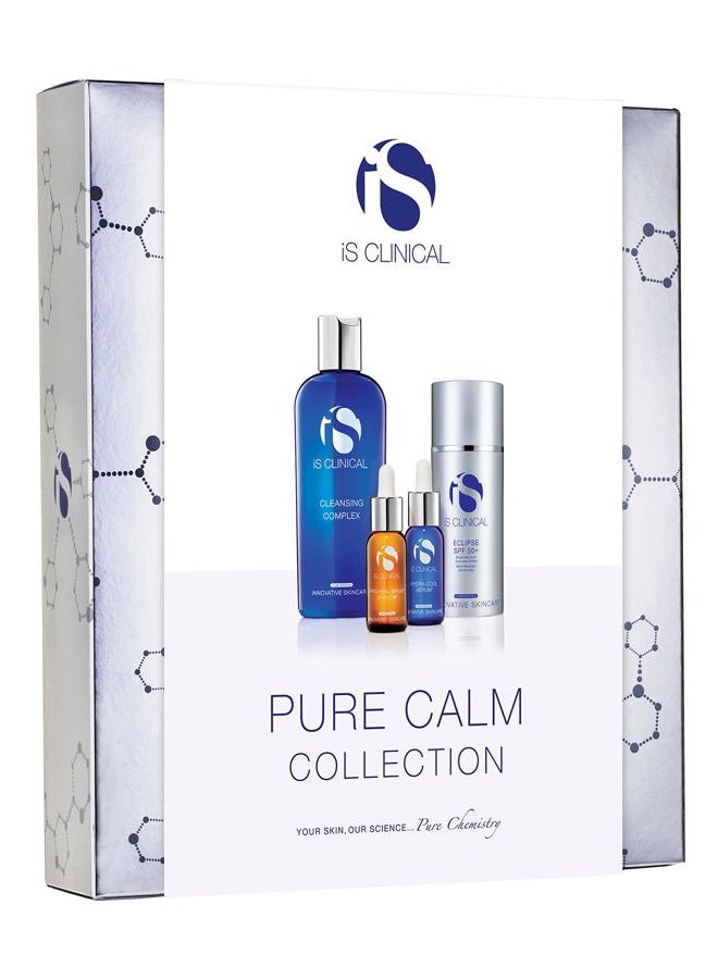 iS CLINICAL مجموعة بيور كالم، نظام العناية بالبشرة المهدئ الكامل، مجموعة هدايا، مثالية للبشرة الحمراء أو المتهيجة - Image 1