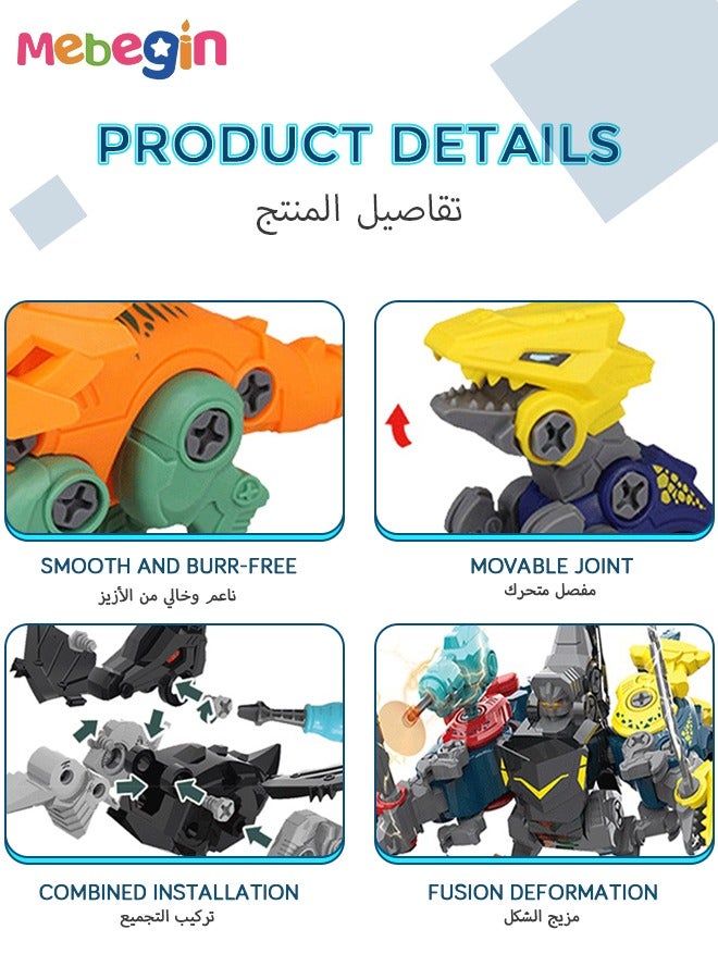 MEBEGIN 5 in 1 Dinosaur Deformable Building Toys with Storage Box, High-Quality Dinosaur Toys, Educational STEM Learning Toy, Easy to Assemble, Perfect for Kids who Love Taking Things Apart - Image 4