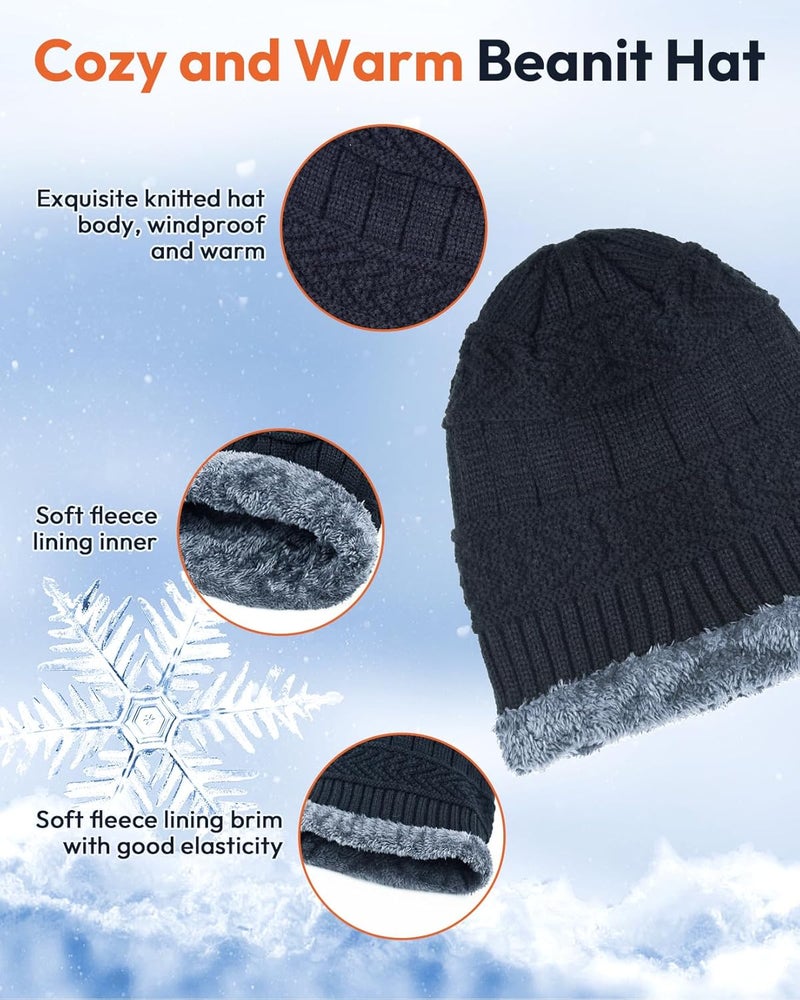 EAONE Kids Winter Hat Gloves Scarf Set, Knitted Toddler Beanie Cap, Mitten Gloves, and Neck Warmer for Boys Girls Aged 5-12 - Image 3