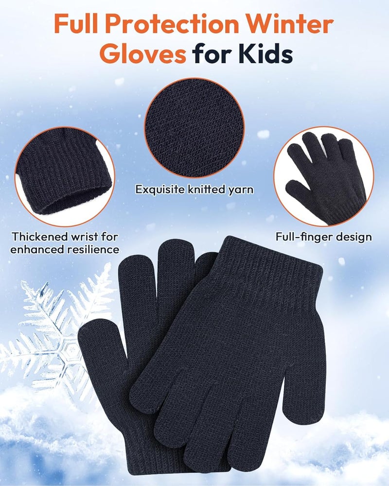 EAONE Kids Winter Hat Gloves Scarf Set, Knitted Toddler Beanie Cap, Mitten Gloves, and Neck Warmer for Boys Girls Aged 5-12 - Image 4