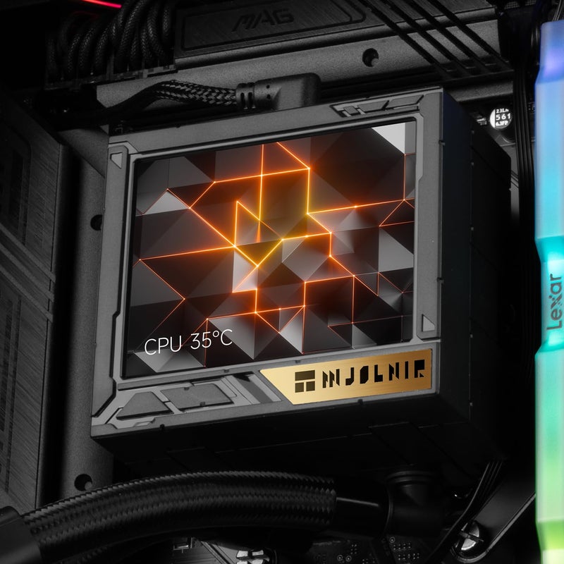 Thermalright مبرد مياه المعالج ثيرمالرايت ميولنير فيجن 360 يو بي آر جي بي أسود، نظام تبريد مائي مع 3 مراوح PWM بسرعة 2150 دورة في الدقيقة، متوافق مع AM4/AM5 و Intel LGA1851/1700، شاشة LCD مغناطيسية قابلة للفصل بدقة 640 * 480 - Image 3