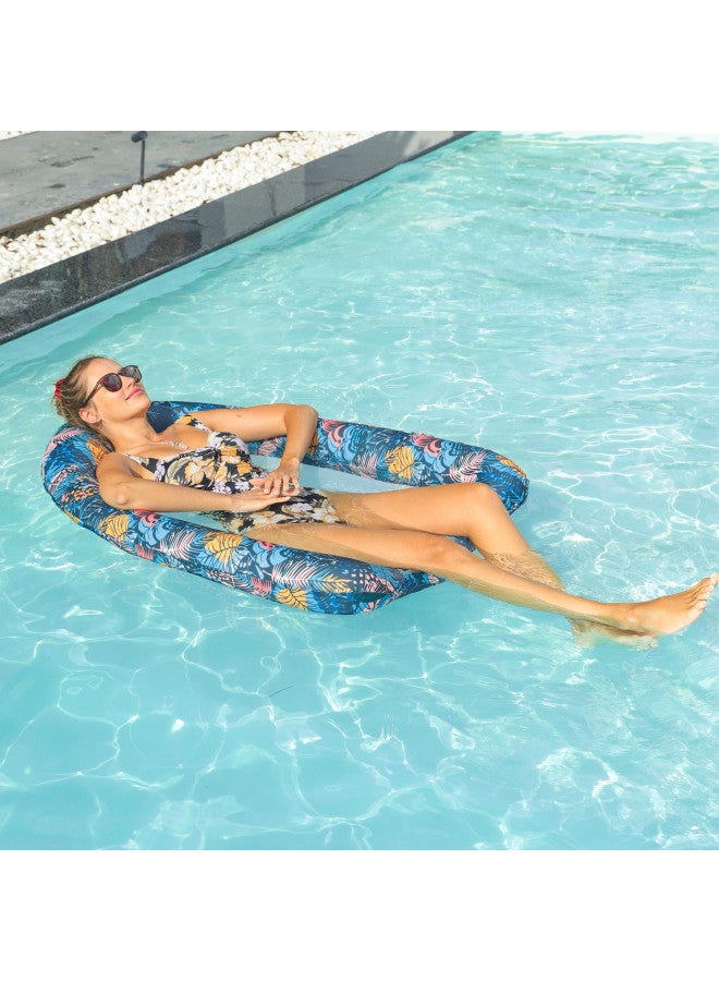 FindUWill Inflatable Pool Floats Adults, Large Fabric-Covered Pool Lounger Chair Raft with Mesh Center, Multi Purpose Pool Floaties Water Hammock Lounge, Ultra-Comfort Water Lake River Floating Raft - Image 3