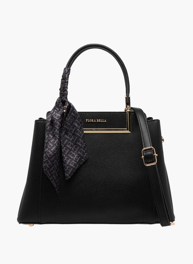 Flora Bella By Shoexpress Solid Tote Bag with Double Handle and Scarf Accent