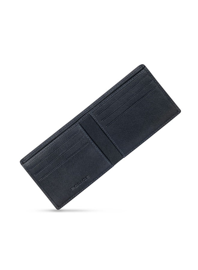 POLICE Men’s Gift Set with Blue Leather Bifold Wallet & Blue-Silver Stainless Steel Pen - Image 3