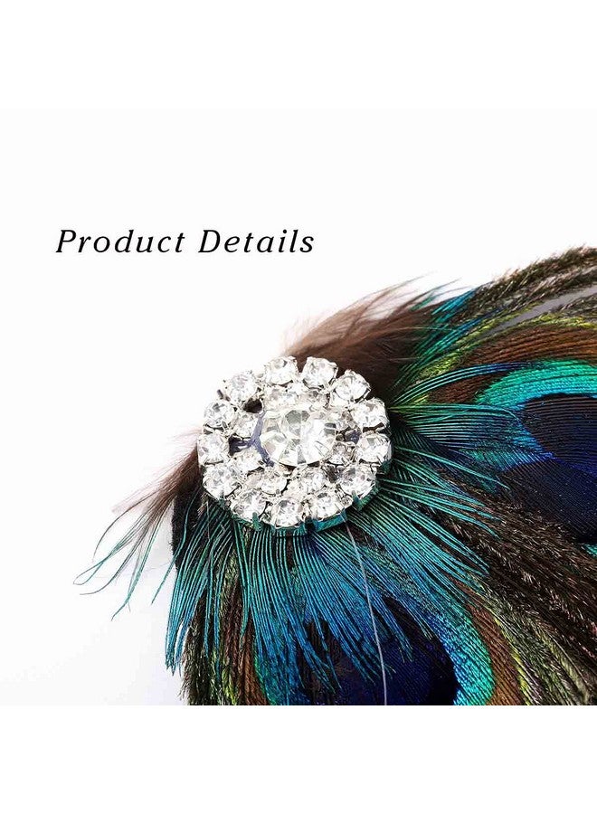 Dreamin Acenail Boho Peacock Feather Hair Clips Crystal Hair Pins Fashion Feather Hair Barrettes Hair Accessory For Women And Girls  - Image 5