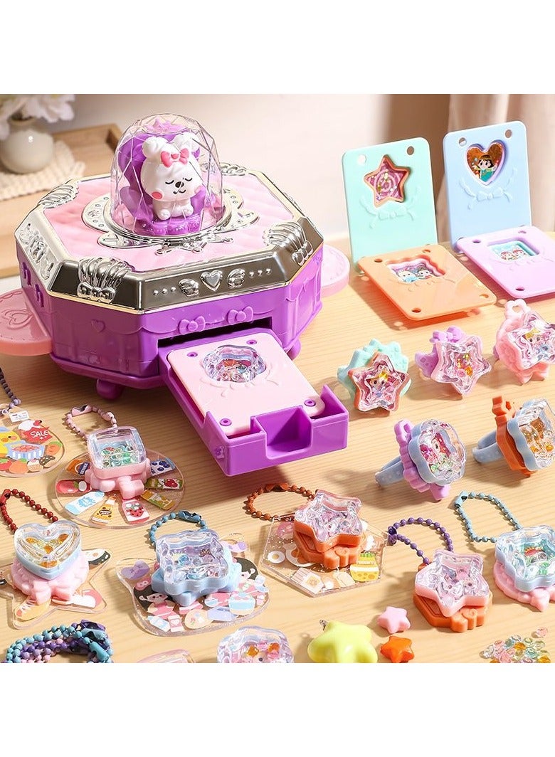 Girl Toys Craft Kit Magic Jewelry Making Kit,Kids 3D Magic DIY Kits for Girls 77 Pcs with Beads,Little Magic Mixie,Jewelry Craft Kits for Girls Ages 3+,Girls Birthday Gifts,Girls Toys Age 3+ - Image 1