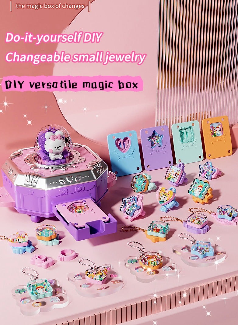 Girl Toys Craft Kit Magic Jewelry Making Kit,Kids 3D Magic DIY Kits for Girls 77 Pcs with Beads,Little Magic Mixie,Jewelry Craft Kits for Girls Ages 3+,Girls Birthday Gifts,Girls Toys Age 3+ - Image 3