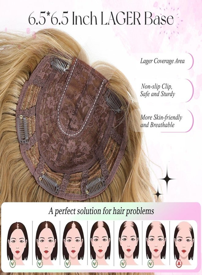 UDU Short Wavy Hair Topper 11 Inch for Women, Wavy Hair Piece with Bangs, Lightweight Breathable Hair Topper for Thinning Hair, Natural Looking Volumizing Top Piece - Image 5