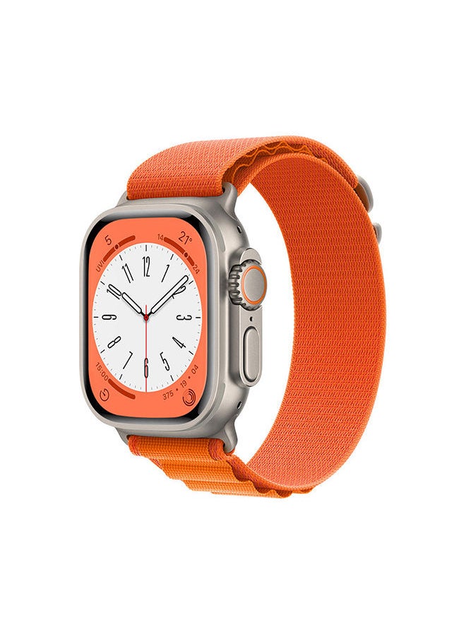 O Ozone Alpine Loop For Apple Watch Band Series 8 42mm 44mm 45mm 49mm Nylon Sports Solo Loop Stretch Woven Straps For iWatch Series 8/7/6/5/4/3/2/1/SE/Ultra - Orange  - Image 1