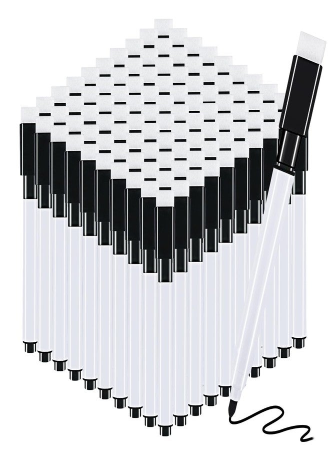 RETON 100 Pcs Magnetic Dry Wipe White Board Markers Pens, Dry Erase Marker with Eraser Cap, 4.4 In Mini Markers with Fine Tip for Classroom, Office, Hospital, Home and Factory (100 Pcs, Black) - Image 1