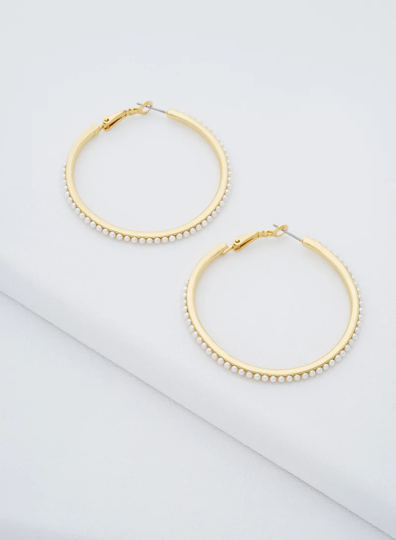 Ted Baker Perla Large Pearl Hoop Earrings