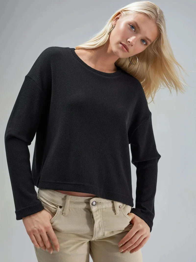 Busem BUSEM Ribbed Crew Neck Knit Sweater