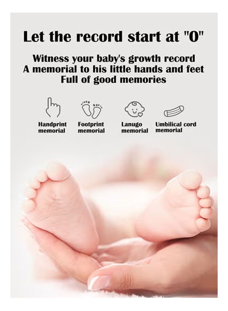 KLNAMAEAAN Memorial Baby Hand and Footprint Kit – Newborn Lanugo Memory Photo Frame Gift Box – Cherished Keepsake for Baby Footprints & Handprints – Perfect Baby Shower Gift Idea With Light - Image 3