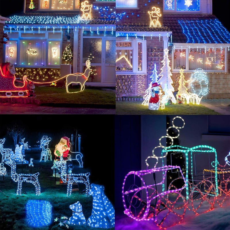 BRIZLER Color Changing Rope Lights, 18ft 180 LED RGB Rope Lights, Connectable Christmas Light Indoor Tube Lighting with Remote Outdoor White Tube Light Waterproof Color Outdoor Lighting for Xmas Decor - Image 4