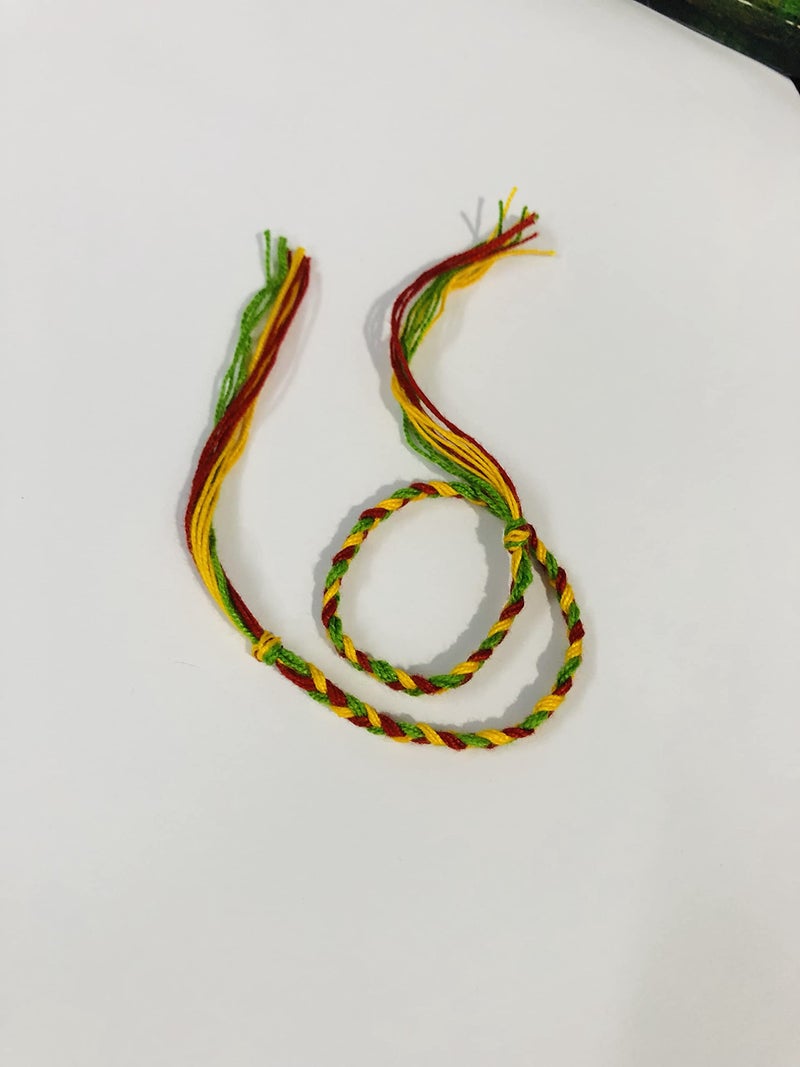 RDK SON'S® 100% Cotton Thread for Pooja | Rakha Dhaga Hand/Wrist Red, Yellow Thread Kalava/for Rakhi and Laxmi Puja Hand (Pack of 2 Thread Kalava) (Simple Kalawa) - Image 3