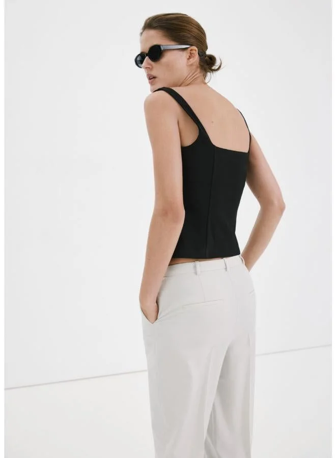 MANGO  Fitted neckline top for Women | Best Price UAE