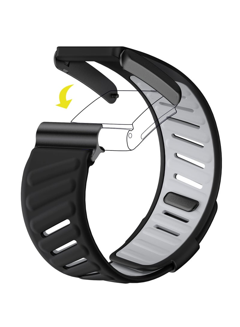 Sport Comfort Durable Silicone Wristband for WHOOP 4.0 Smart Watches Band Soft Silicone Sports Loop Strap Compatible with Men & Women with U Shapped Connector (Black) - Image 2