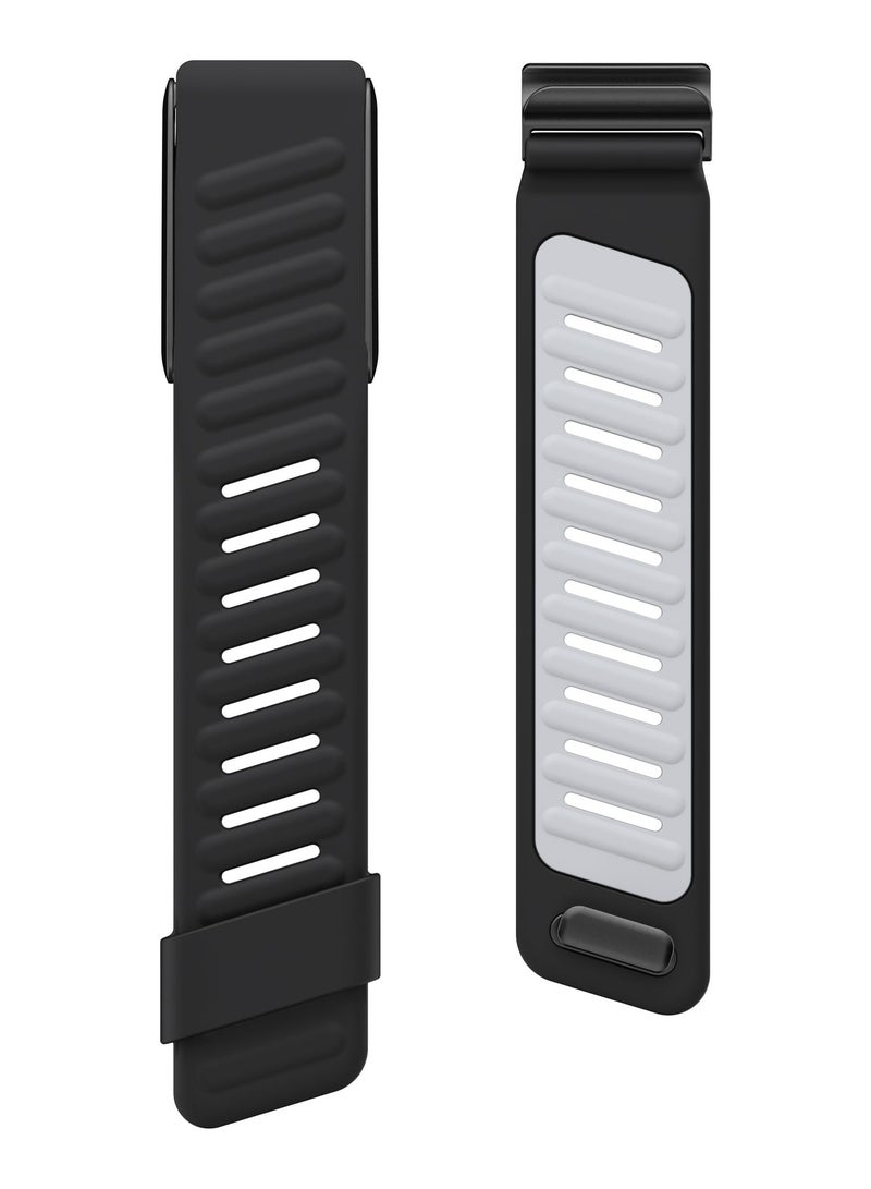 Sport Comfort Durable Silicone Wristband for WHOOP 4.0 Smart Watches Band Soft Silicone Sports Loop Strap Compatible with Men & Women with U Shapped Connector (Black) - Image 3