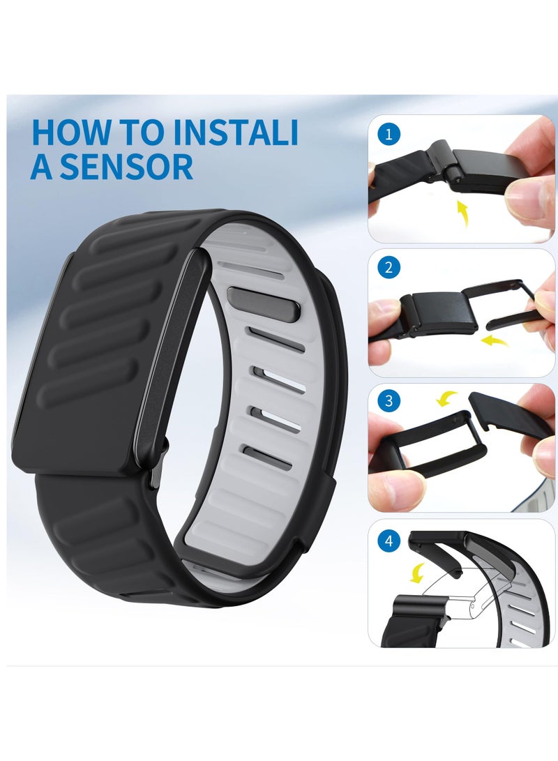 Sport Comfort Durable Silicone Wristband for WHOOP 4.0 Smart Watches Band Soft Silicone Sports Loop Strap Compatible with Men & Women with U Shapped Connector (Black) - Image 5