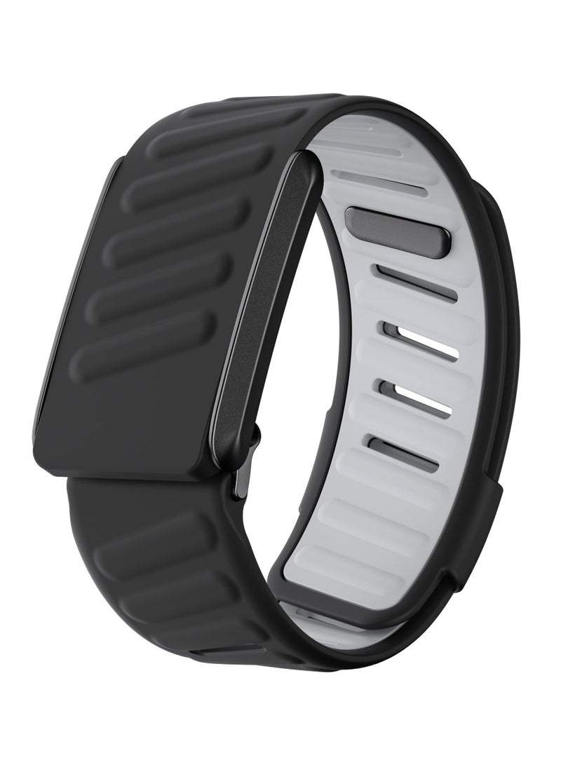 Sport Comfort Durable Silicone Wristband for WHOOP 4.0 Smart Watches Band Soft Silicone Sports Loop Strap Compatible with Men & Women with U Shapped Connector (Black) - Image 1