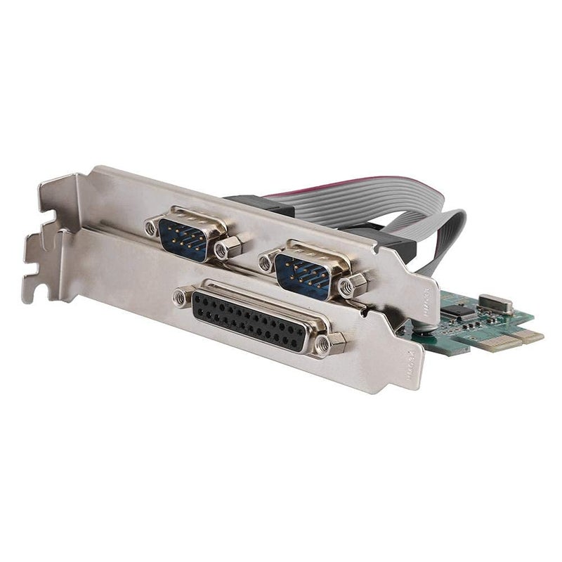 SaiRetail.Com DualSerial 2 Port + 1 Parallel Port PCI Express Card, PCIe Serial Port, Parallel Port Combo Card PCI Express Card Compatible with 16C450/16C550 UART - Image 2