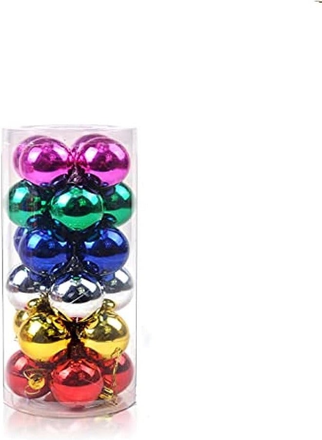 24 Piece Christmas Colorful Ball Pendant Christmas Tree Decorations Xmas Party Wedding Hanging Ornament Christmas Decorations Multicolor 4cm - Image 1