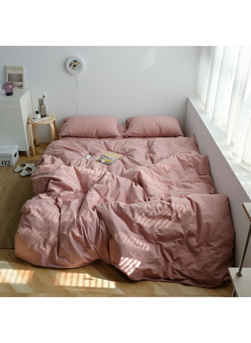 4-Piece Pure Cotton Solid Color Minimalist Style Comfortable Set King Size 220x240cm  - Image 1