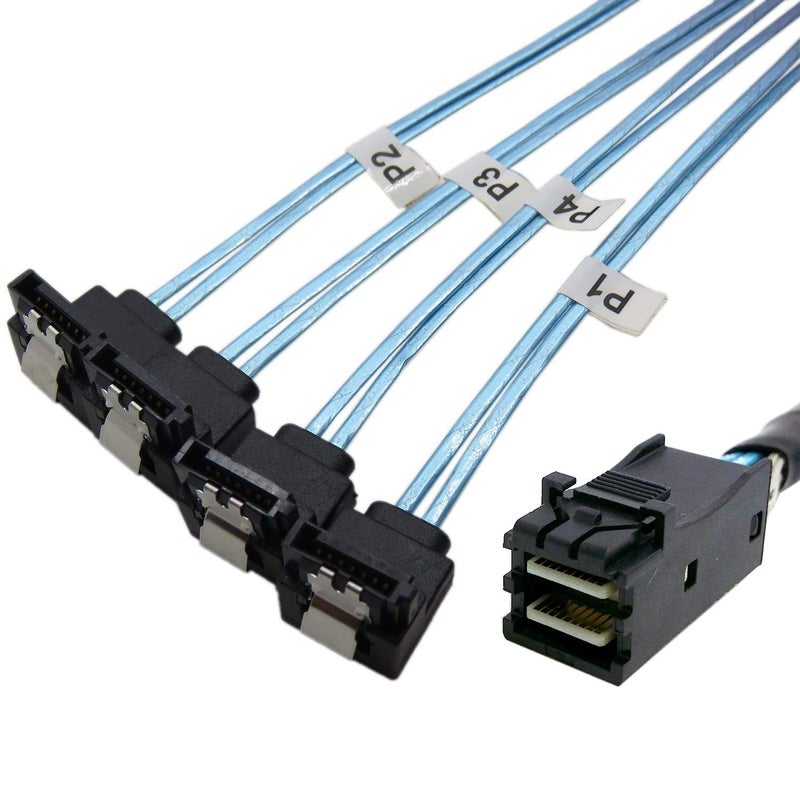 Chenyang كابل بيانات خادم RAID داخلي Mini SAS SFF-8643 إلى 4 SATA مستهدف بزاوية 6Gbps بطول 1م - Image 5
