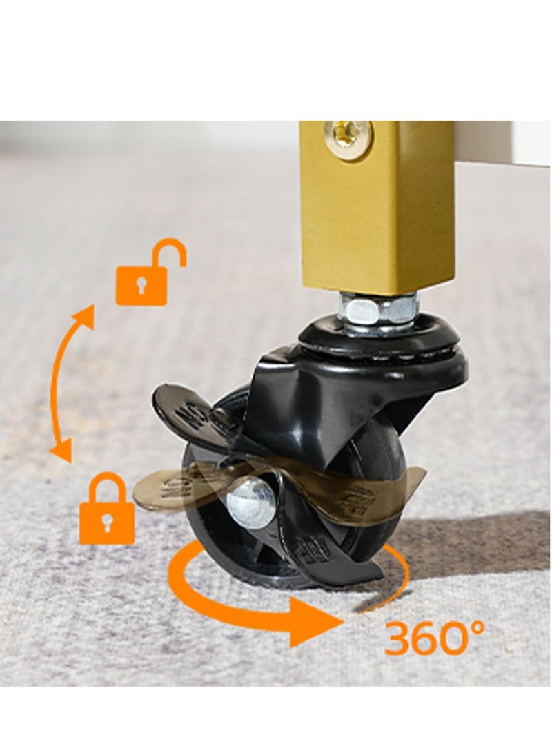 فيبارتي عربة بار من طبقتين مع عجلات - عربة مشروبات وكوكتيل للمنزل والمطبخ وغرفة الطعام ، مثالية للحفلات والتقديم - Image 3