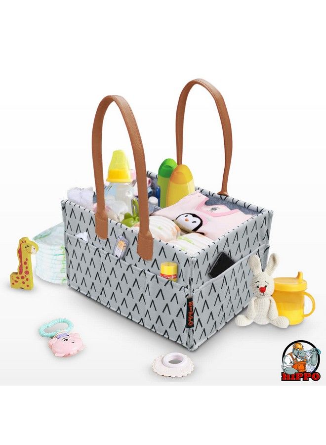 Hippo Cute Diaper Caddy Bag For Smart Mothers Baby Diaper Caddy Organizersfelt Storage Mother Bagsfor Diaper & Baby Wipes Nursery Storage Foldable And Portable (Geytent Large) - Image 4