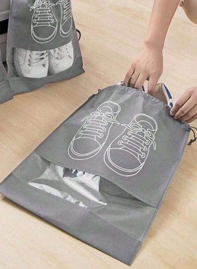 Generic 20 Pack Waterproof Shoe Storage Bags with Drawstring & Clear Window, Large Capacity (44 x 32 cm) Durable Non-Woven Fabric for Travel, Gym and Sneaker Organization by ECVV®  - Image 2