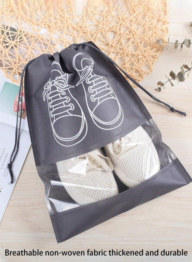 Generic 20 Pack Waterproof Shoe Storage Bags with Drawstring & Clear Window, Large Capacity (44 x 32 cm) Durable Non-Woven Fabric for Travel, Gym and Sneaker Organization by ECVV®  - Image 4