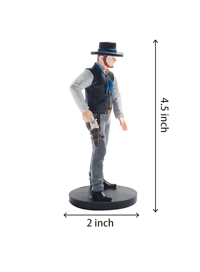 إيروريكس 10 أنماط من تماثيل رعاة البقر المصغرة مقاس 4.5 بوصة من الغرب المتوحش لتزيين الكيك والمكتب المنزلي وحفلات أعياد الميلاد والهدايا - Image 2