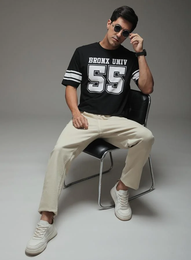 Dillinger Men Oversized Short Sleeve Printed T-Shirt