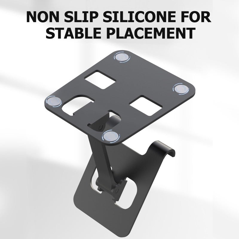 Foldable Aluminum Alloy Phone Stand Adjustable Tablet Holder Portable Desk Bracket Yao Stone Black - Image 5