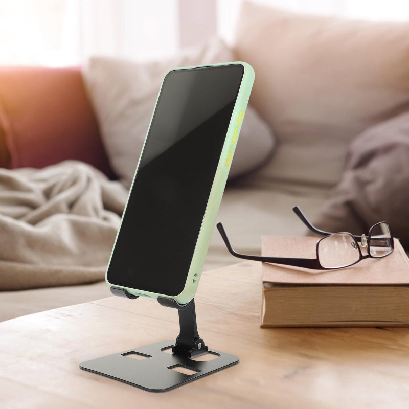 Foldable Aluminum Alloy Phone Stand Adjustable Tablet Holder Portable Desk Bracket Yao Stone Black - Image 4