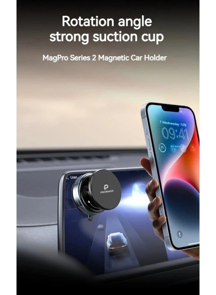 PROMASS PM-0627 MagSafe Car Phone Holder – 360° Rotation – Strong & Durable Mount for Dashboard with Multi-Position Use - Image 3