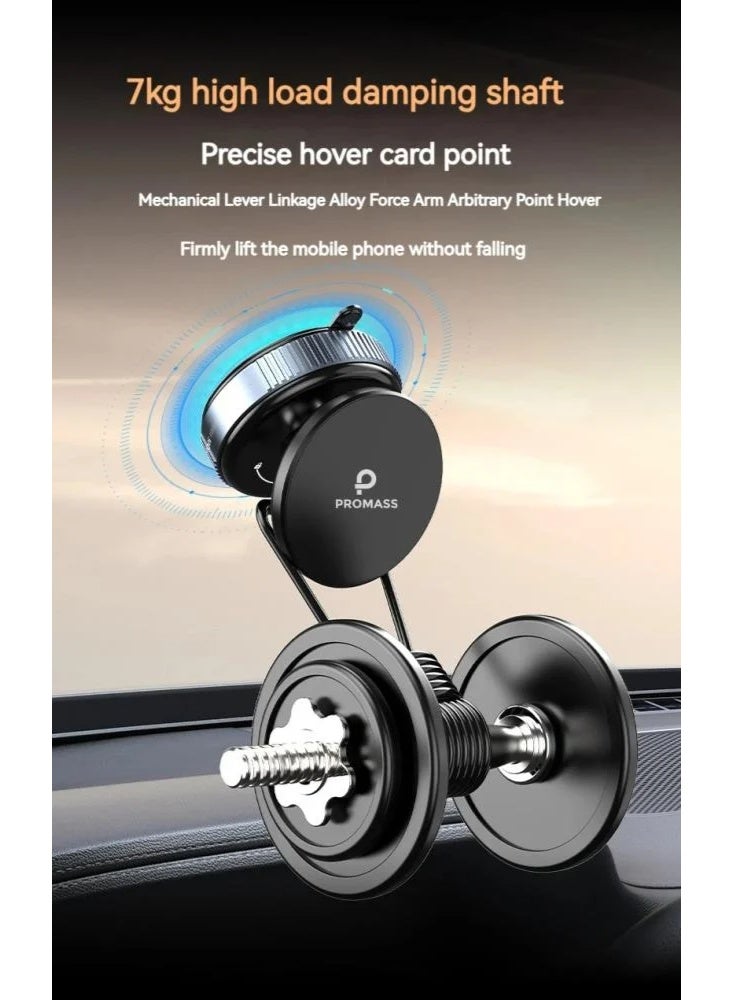 PROMASS PM-0627 MagSafe Car Phone Holder – 360° Rotation – Strong & Durable Mount for Dashboard with Multi-Position Use - Image 4