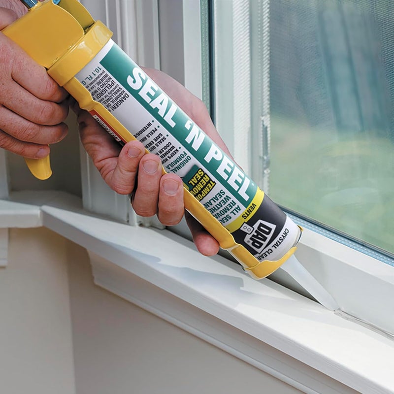 DAP 18354 Seal 'N Peel Removable Caulk, 10.1-Ounce - Crystal Clear Weatherstrip Sealant - Image 5