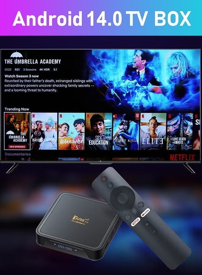 TV98 8K Smart TV Box with Dual Wi-Fi, Illuminated Breathing Light & Android 14 - Image 2