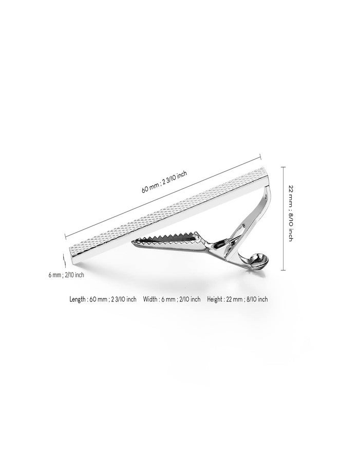 UJOY مشابك ربطات عنق كلاسيكية من يو جوي، أسود وفضي، 60 مم/2.4 بوصة، دبابيس ربطات عنق، معبأة في علبة، للرجال K82 - Image 4