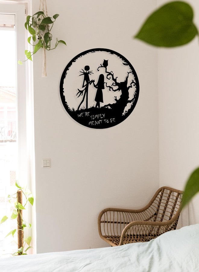 Benziso Nightmare Before Christmas Decor Christmas Decorations Christmas Metal Wall Art Valentine's Day Decorations Jack Wall Hanging Sign for Indoor Outdoor (Black 13in x13in) - Image 2