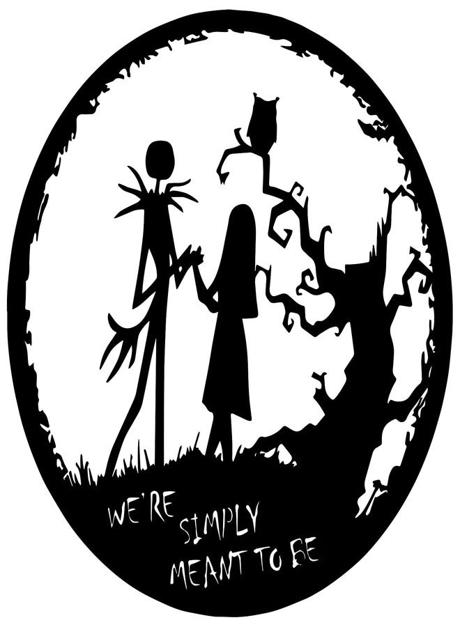 Benziso Nightmare Before Christmas Decor Christmas Decorations Christmas Metal Wall Art Valentine's Day Decorations Jack Wall Hanging Sign for Indoor Outdoor (Black 13in x13in) - Image 1