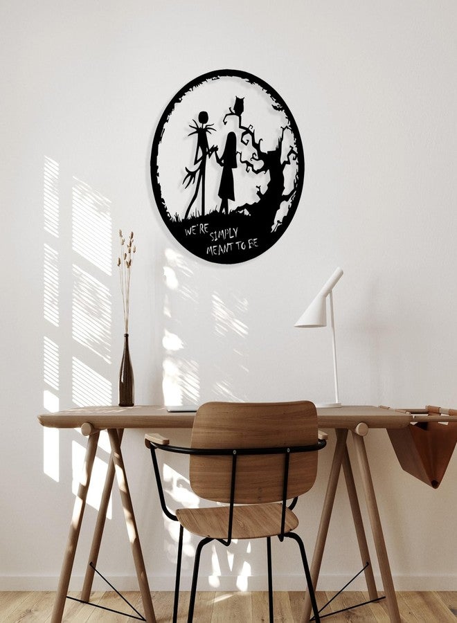 Benziso Nightmare Before Christmas Decor Christmas Decorations Christmas Metal Wall Art Valentine's Day Decorations Jack Wall Hanging Sign for Indoor Outdoor (Black 13in x13in) - Image 4